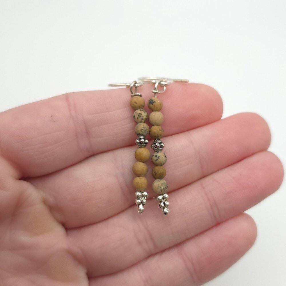 Sterling Silver Handmade Jasper Stone Earrings A1181